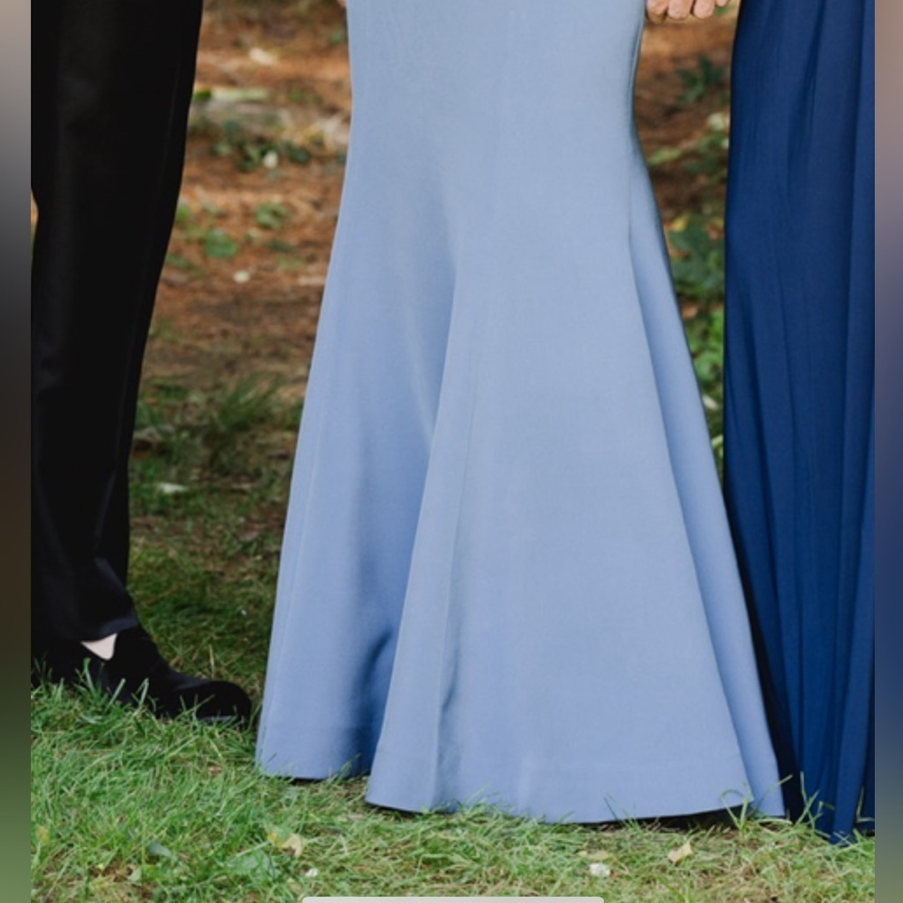 Romona Keveza Light Blue Strapless Mother of the Bride Gown Maxi Dress size 4 - Picture 5 of 9